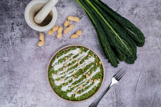 Riso Carnaroli con Cavolo Nero, Burrata e Arachidi