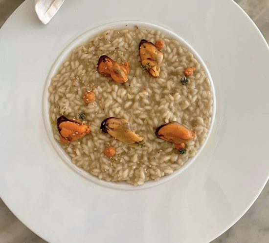 Risotto della Lupa, con carnaroli affumicato e cozze